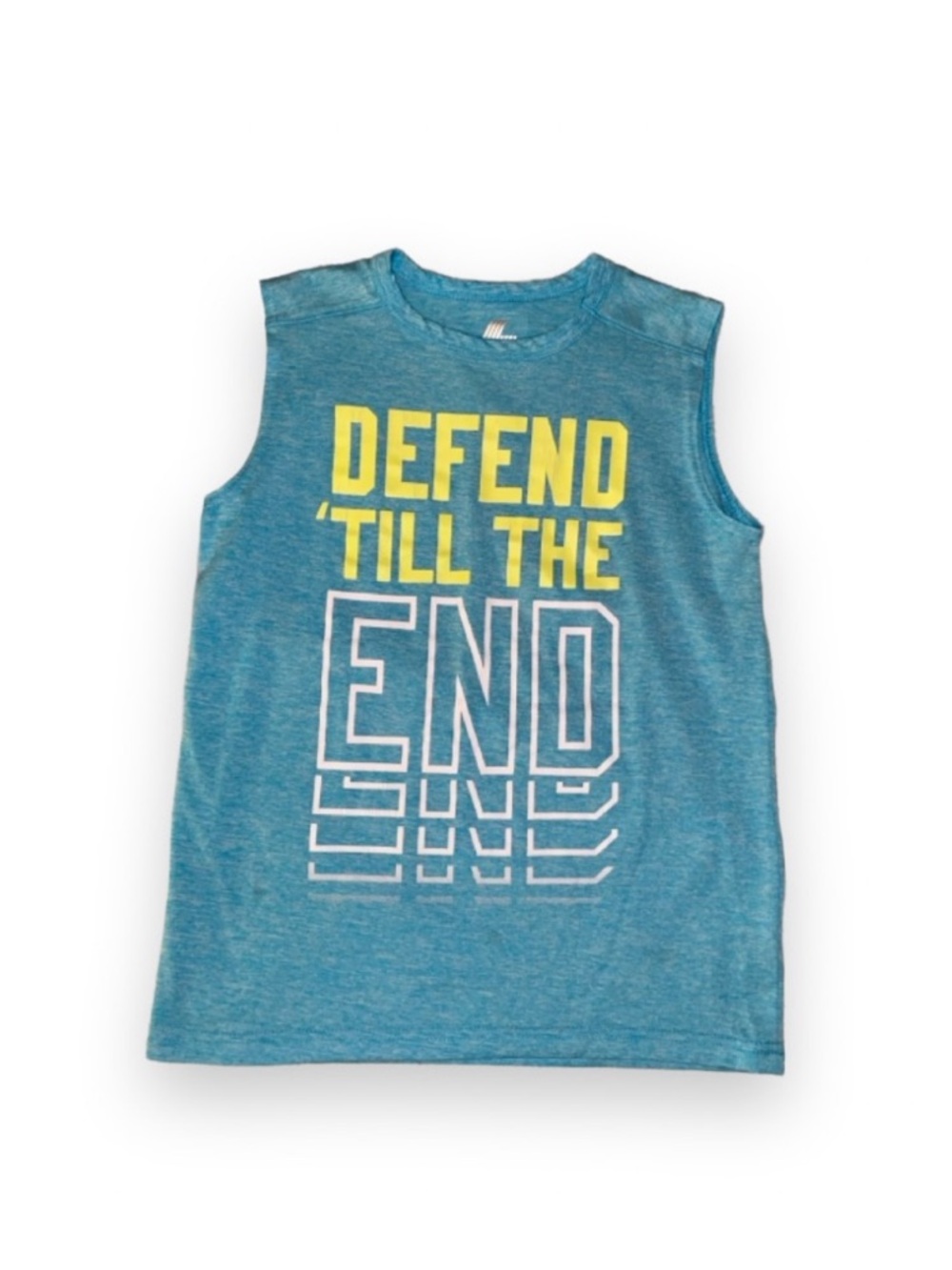 Blue Graphic 'Defend Till The End' Tank Top - Kids